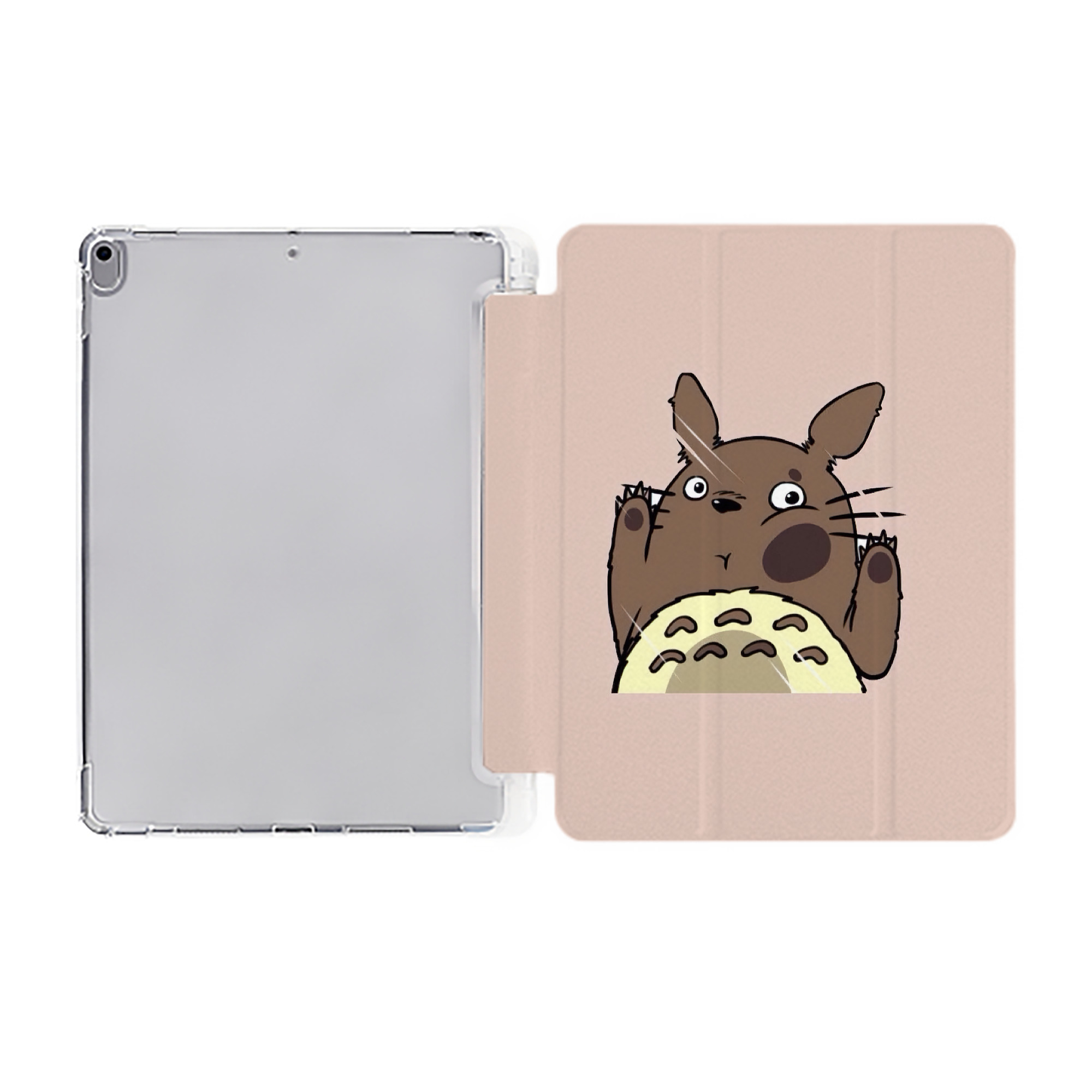 （画像用） となりのトトロ 草壁メイ 草壁サツキ My Neighbor Totoro Satsuki Kusakabe Mei Kusakabe IPad ケース ペン収納付き 三つ折りスタンド PUレザー×シリコン 対応機種9.5/10.5/10.9インチ